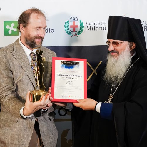 режиссер Андрей Андреев и архимандрид Амвросий (Макар)